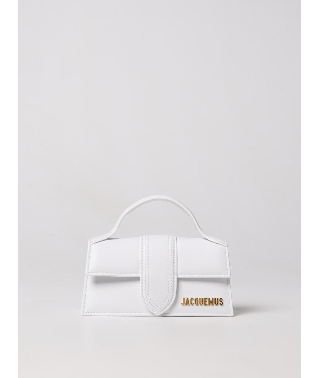 JACQUEMUS Белая кожаная сумка с короткими ручками, фото 6