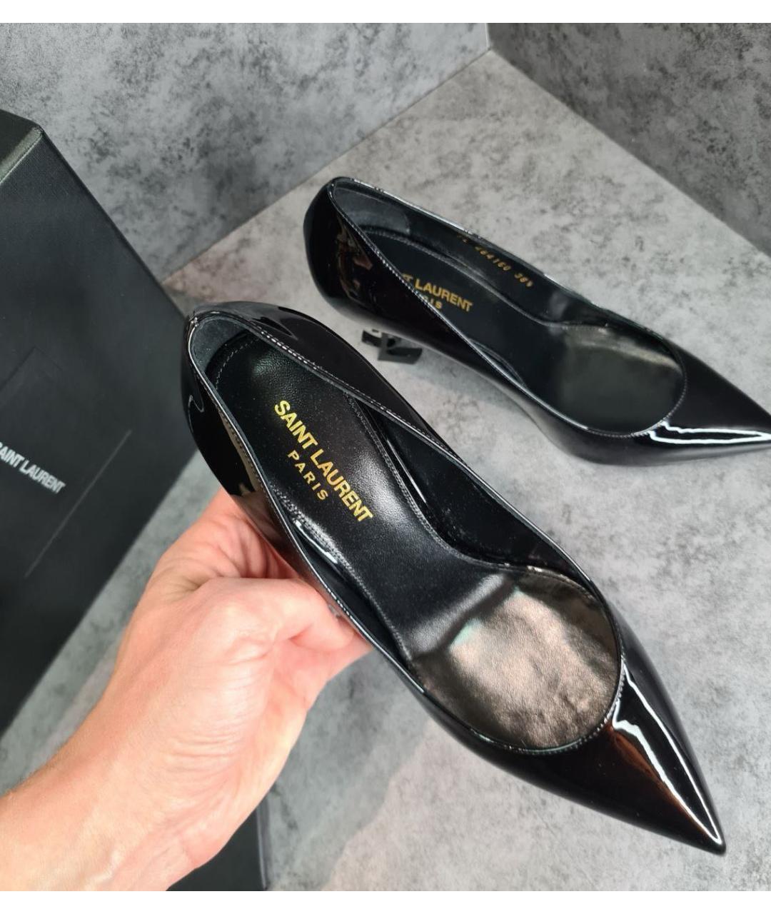 SAINT LAURENT Черные туфли из лакированной кожи, фото 7