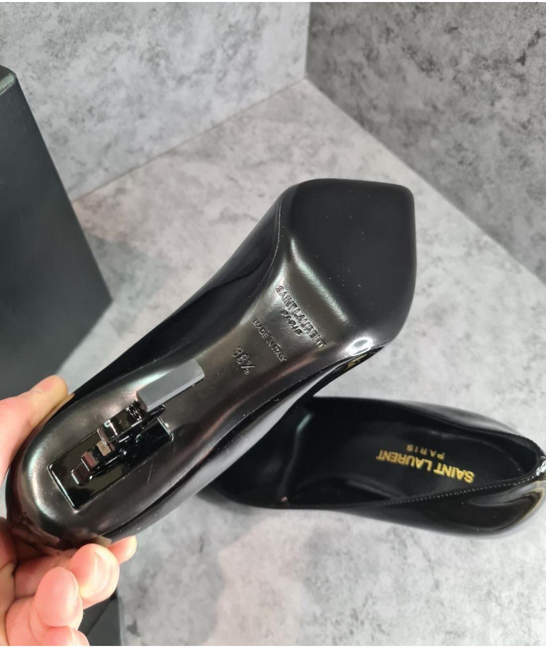 SAINT LAURENT Черные туфли из лакированной кожи, фото 6