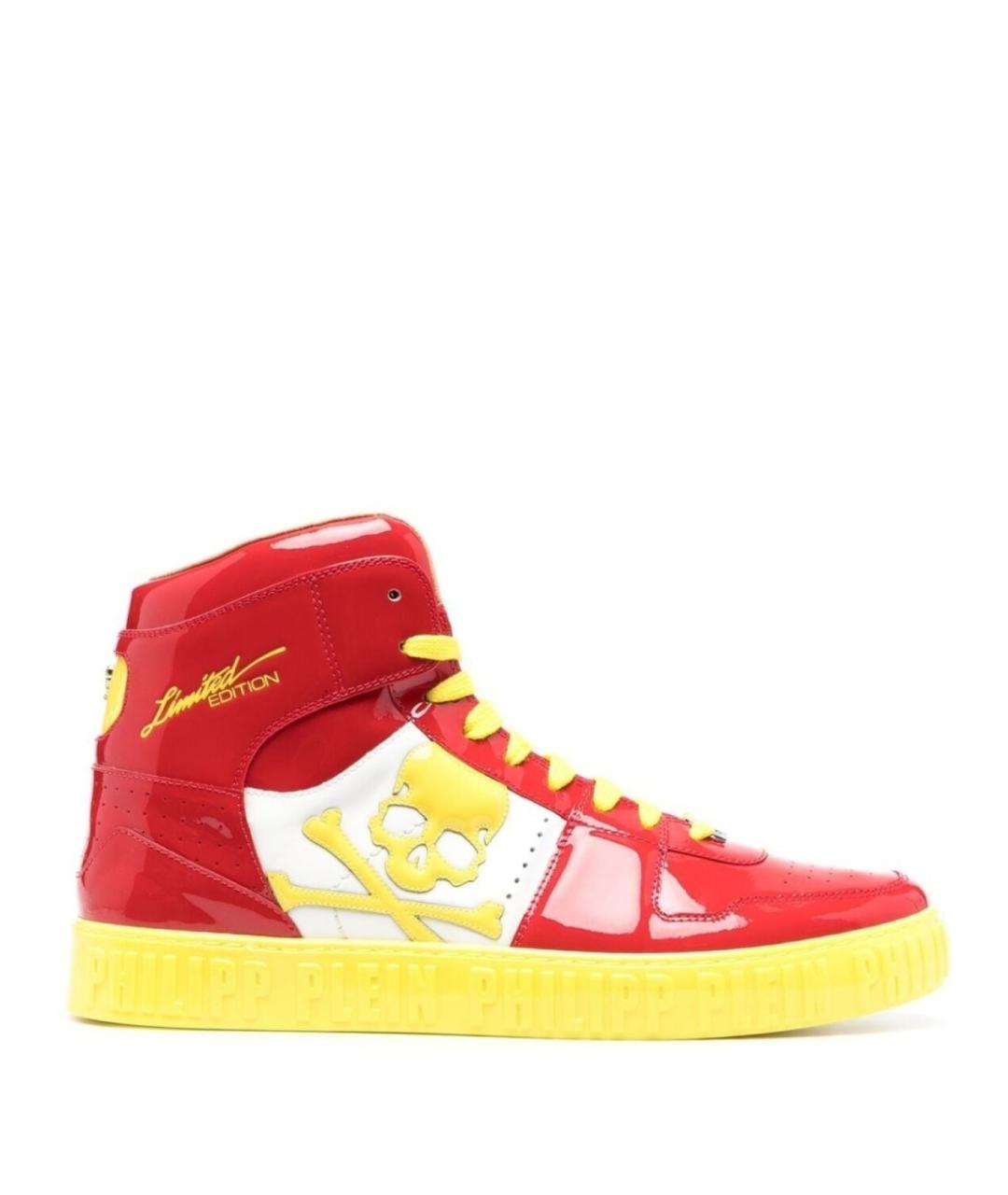 PHILIPP PLEIN Мульти высокие кроссовки / кеды из лакированной кожи, фото 1