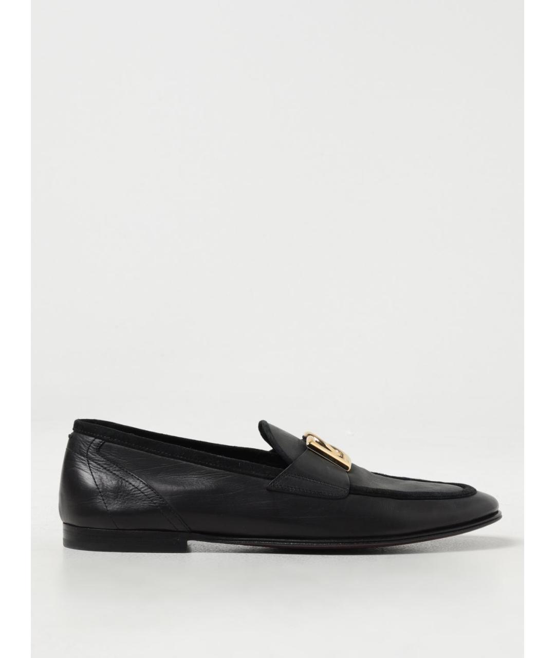 DOLCE&GABBANA Черные кожаные лоферы, фото 5