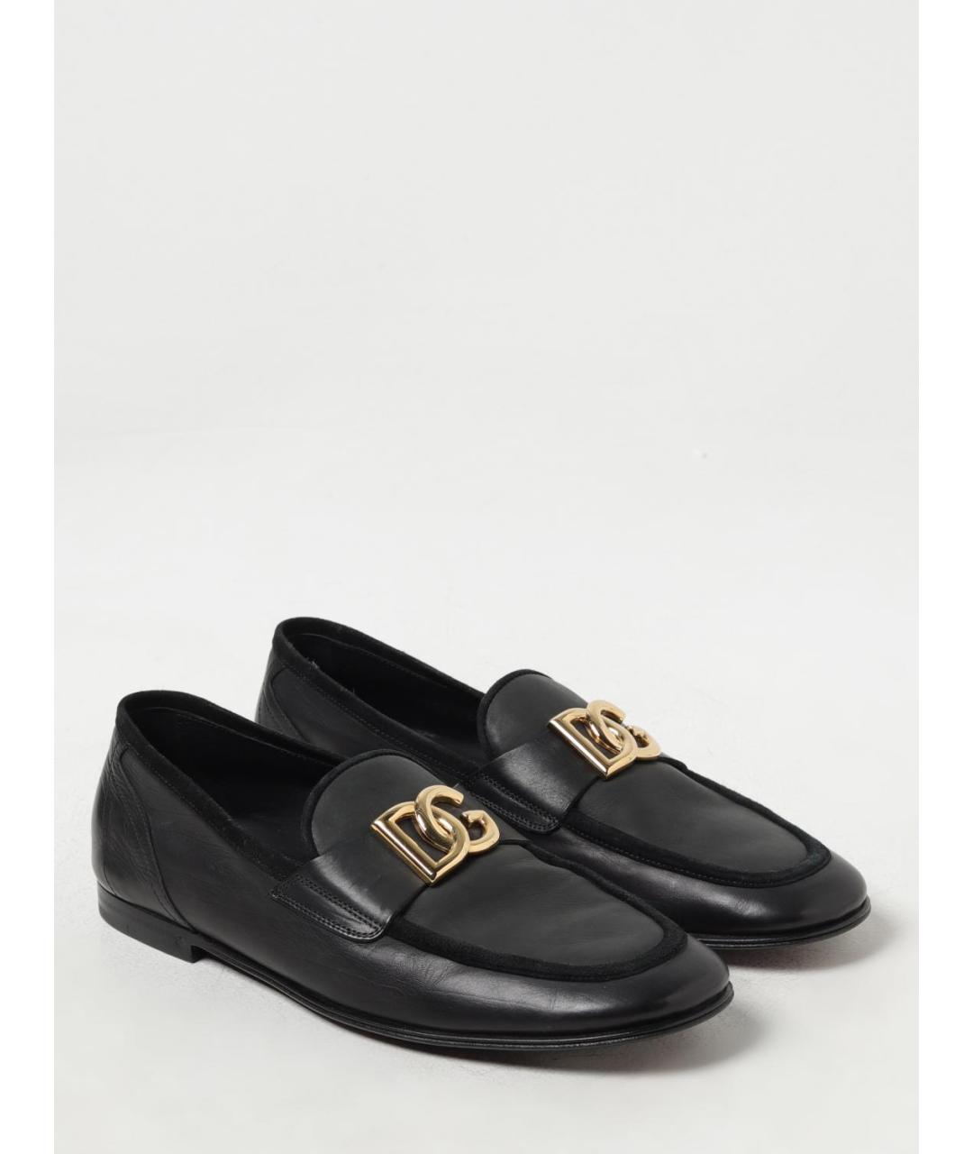 DOLCE&GABBANA Черные кожаные лоферы, фото 2
