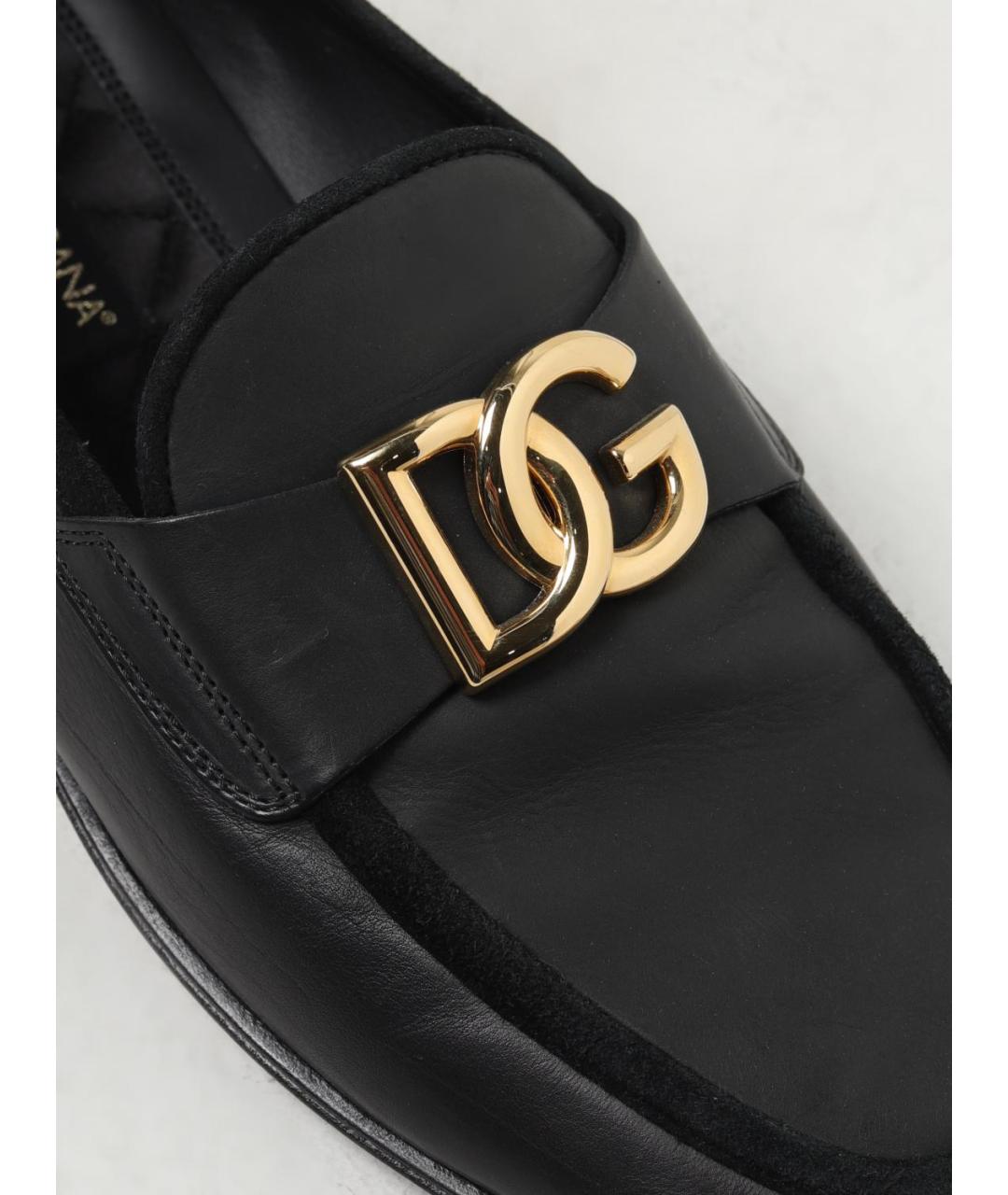 DOLCE&GABBANA Черные кожаные лоферы, фото 4