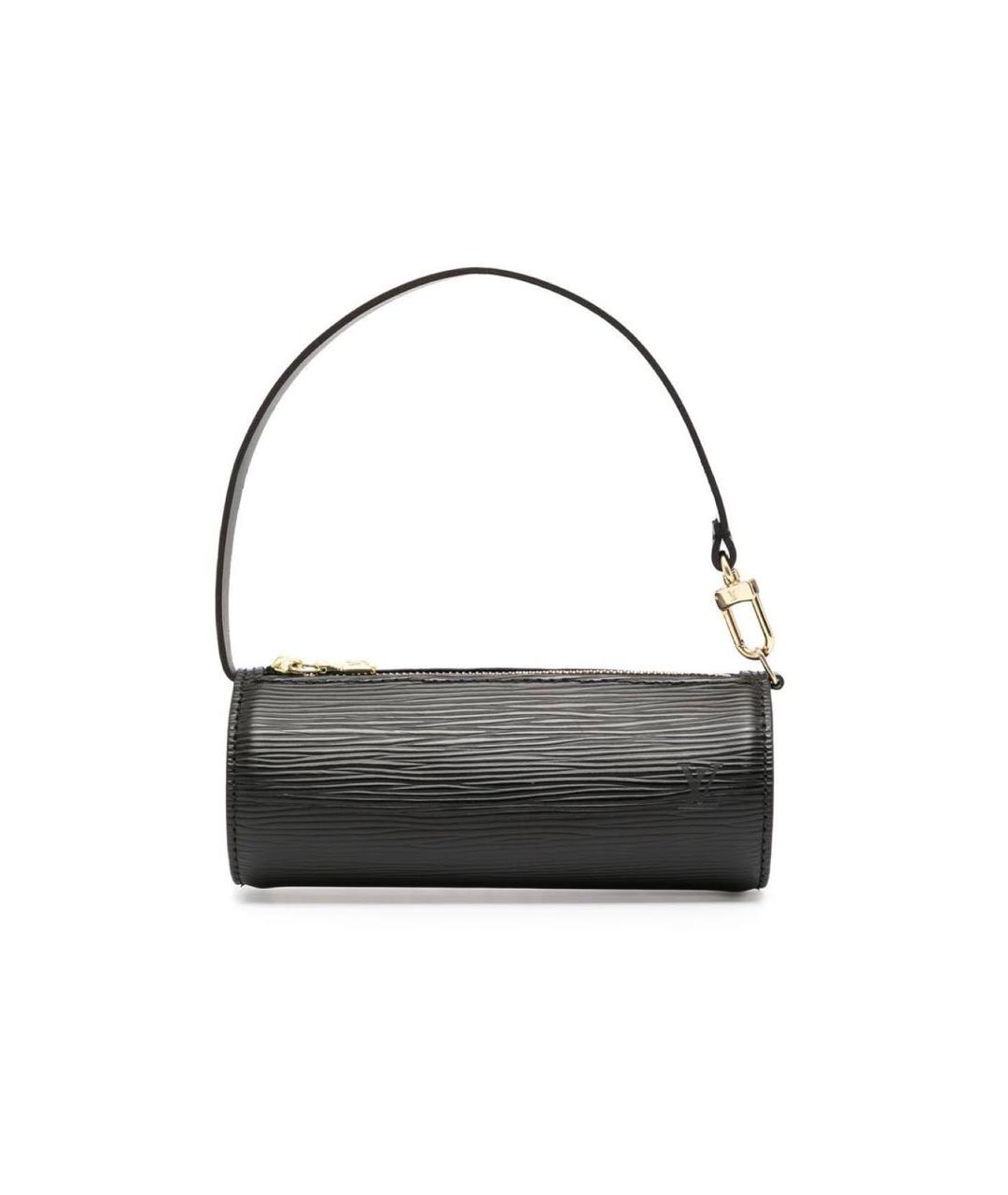 LOUIS VUITTON Черная кожаная сумка с короткими ручками, фото 1