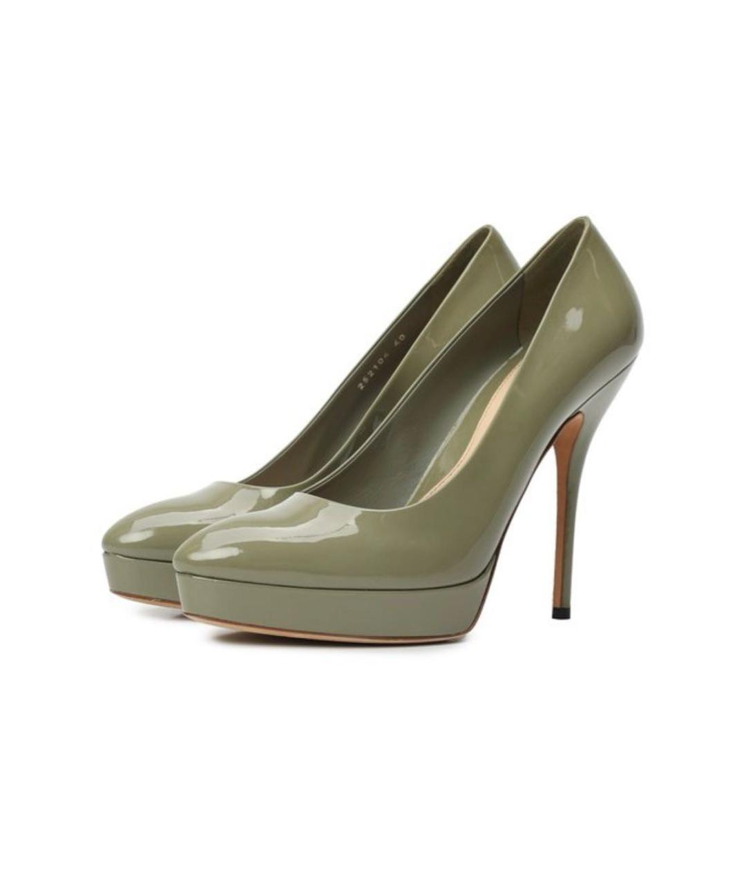 GUCCI Зеленые туфли из лакированной кожи, фото 3