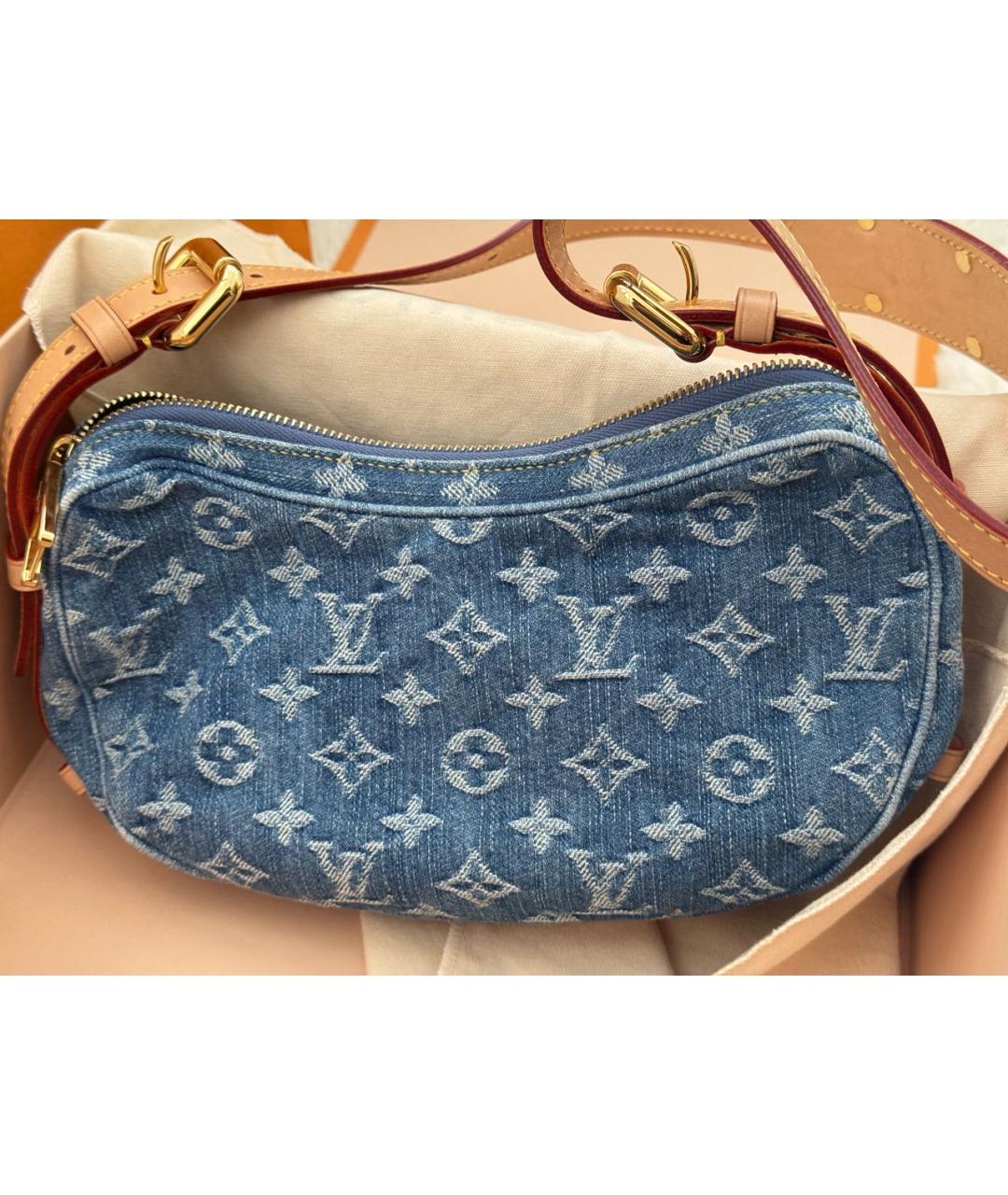 LOUIS VUITTON Голубая деним сумка через плечо, фото 6