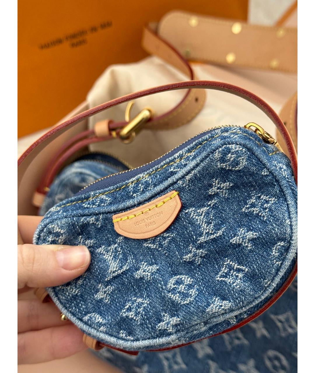 LOUIS VUITTON Голубая деним сумка через плечо, фото 7