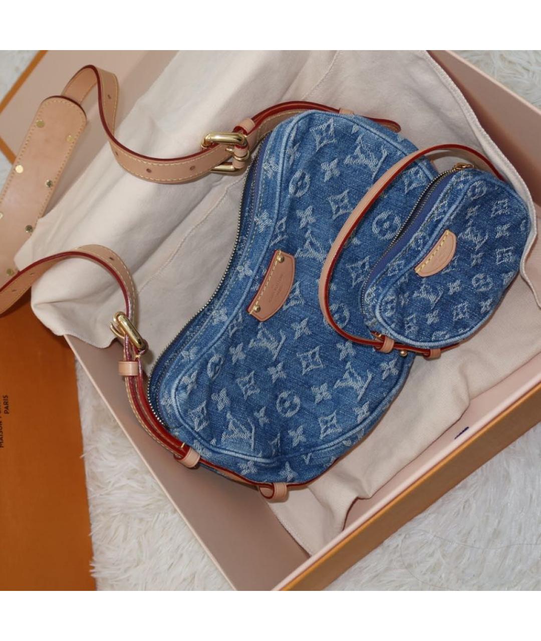 LOUIS VUITTON Голубая деним сумка через плечо, фото 2