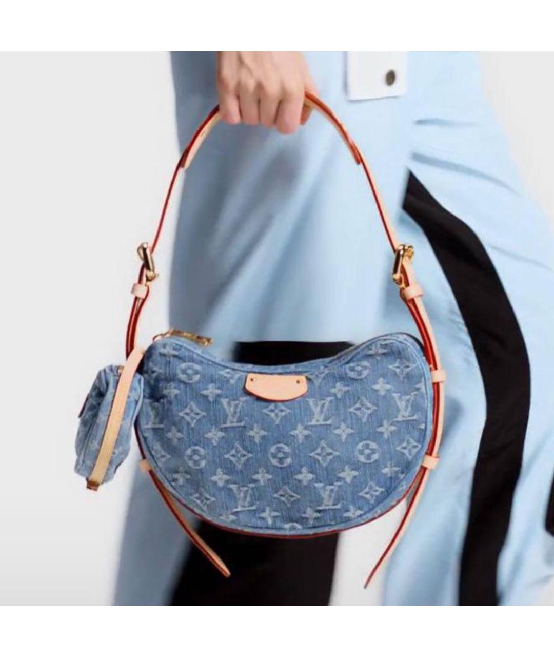 LOUIS VUITTON Голубая деним сумка через плечо, фото 9