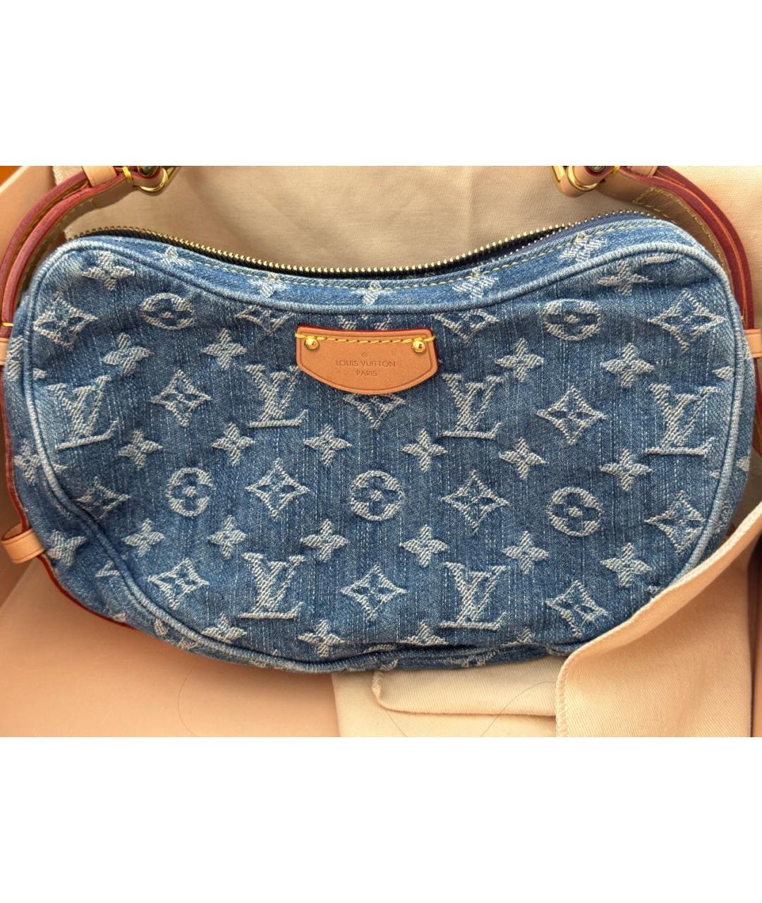 LOUIS VUITTON Голубая деним сумка через плечо, фото 5