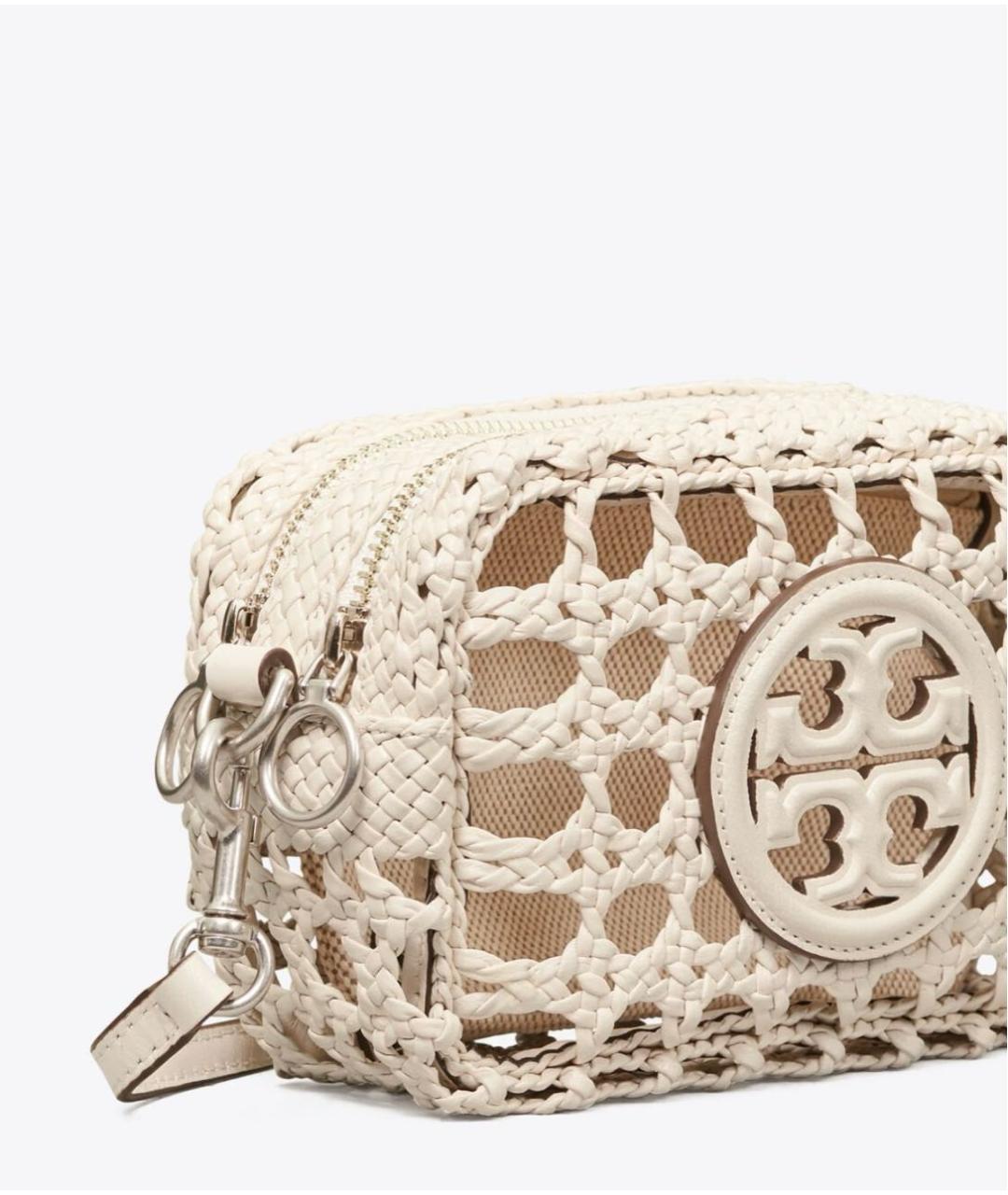TORY BURCH Бежевая кожаная сумка через плечо, фото 4
