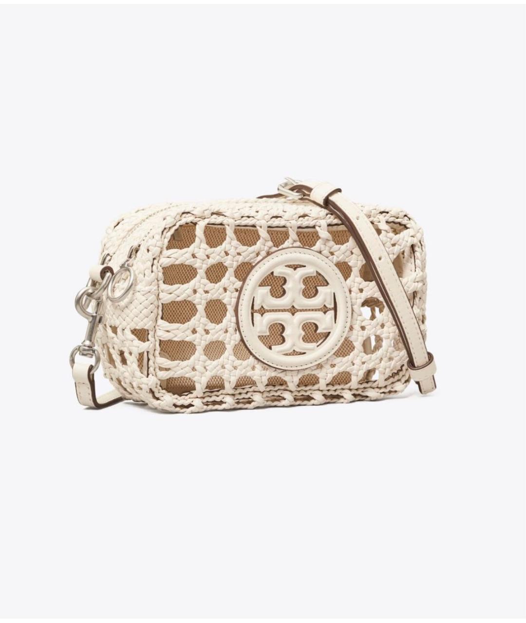 TORY BURCH Бежевая кожаная сумка через плечо, фото 2