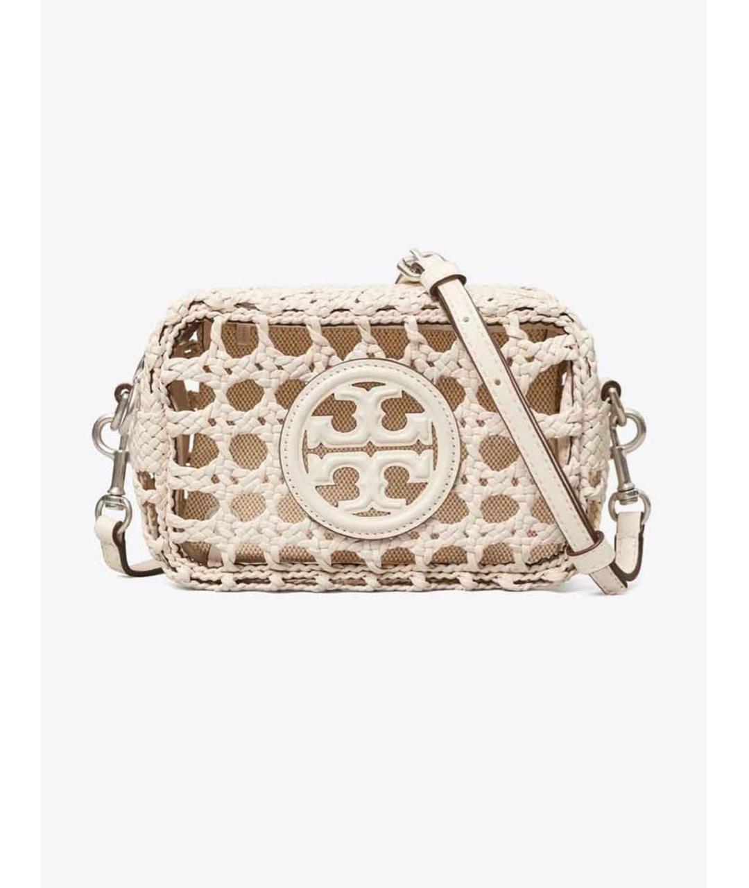TORY BURCH Бежевая кожаная сумка через плечо, фото 5