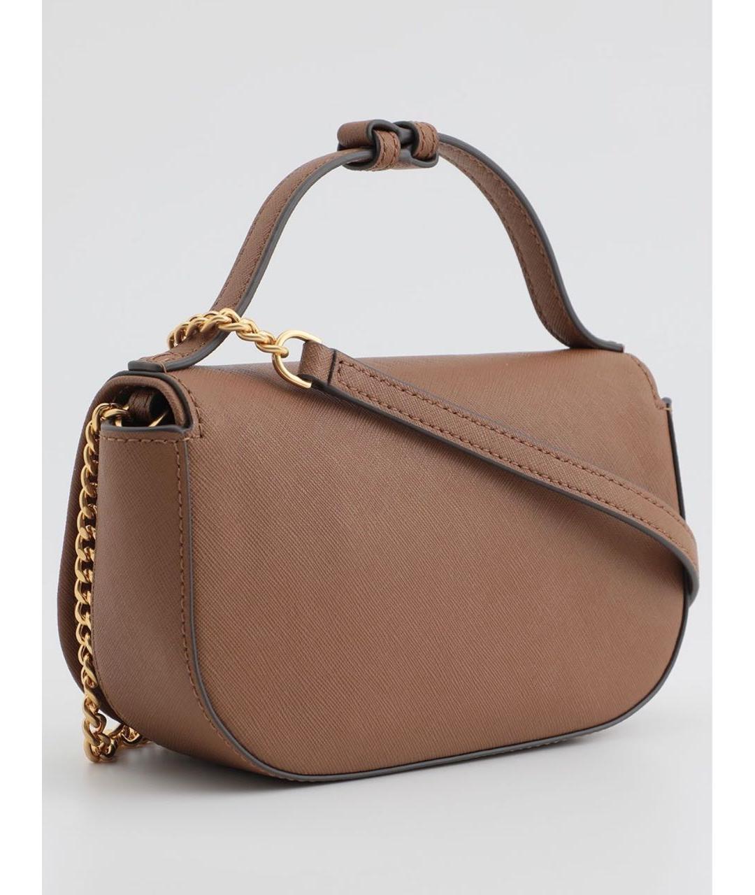 TORY BURCH Коричневая кожаная сумка с короткими ручками, фото 2