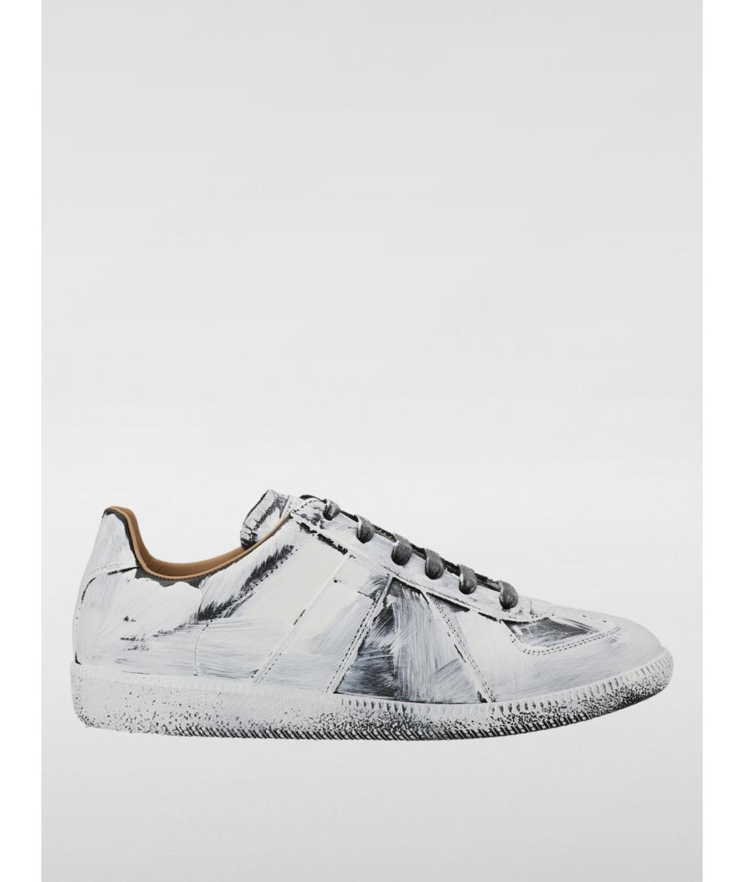 MAISON MARGIELA Белые кожаные низкие кроссовки / кеды, фото 4