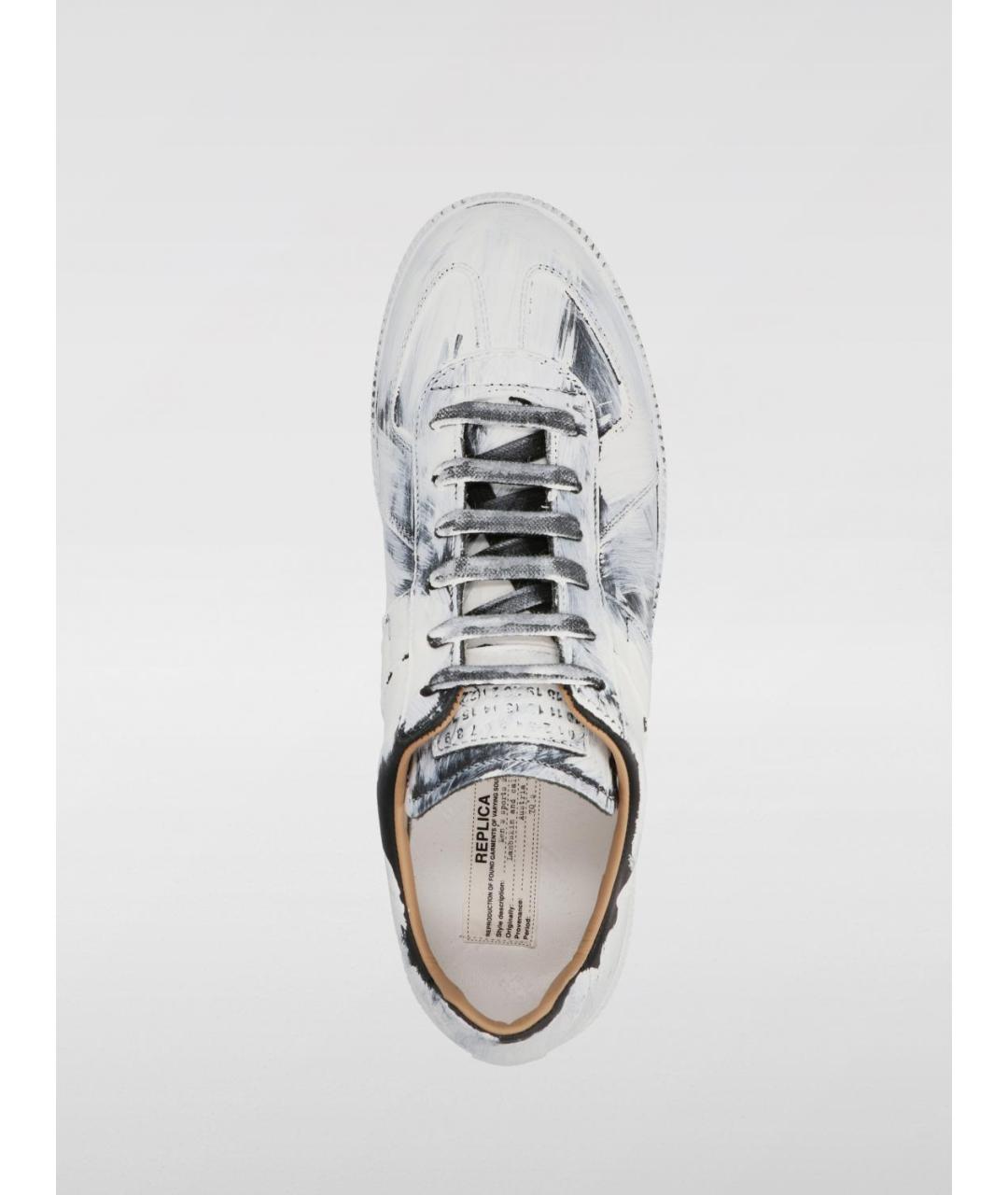 MAISON MARGIELA Белые кожаные низкие кроссовки / кеды, фото 3