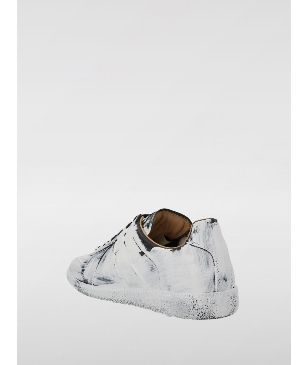 MAISON MARGIELA Белые кожаные низкие кроссовки / кеды, фото 2