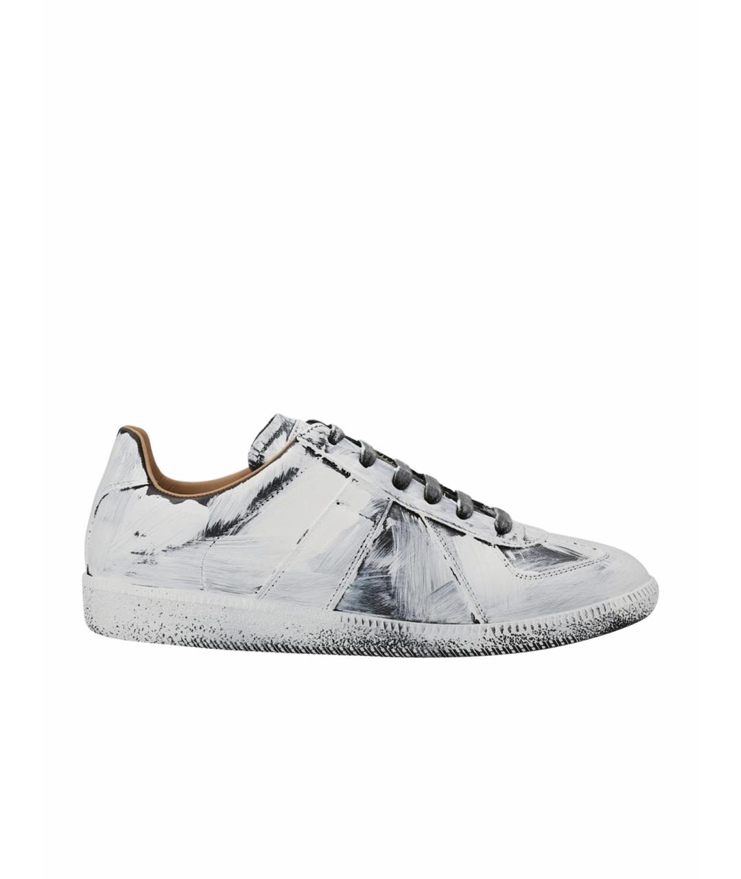 MAISON MARGIELA Белые кожаные низкие кроссовки / кеды, фото 1