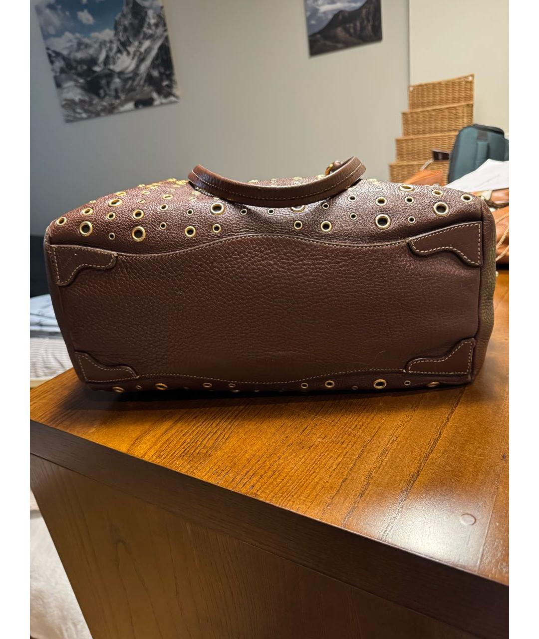 PRADA Коричневая кожаная сумка тоут, фото 6