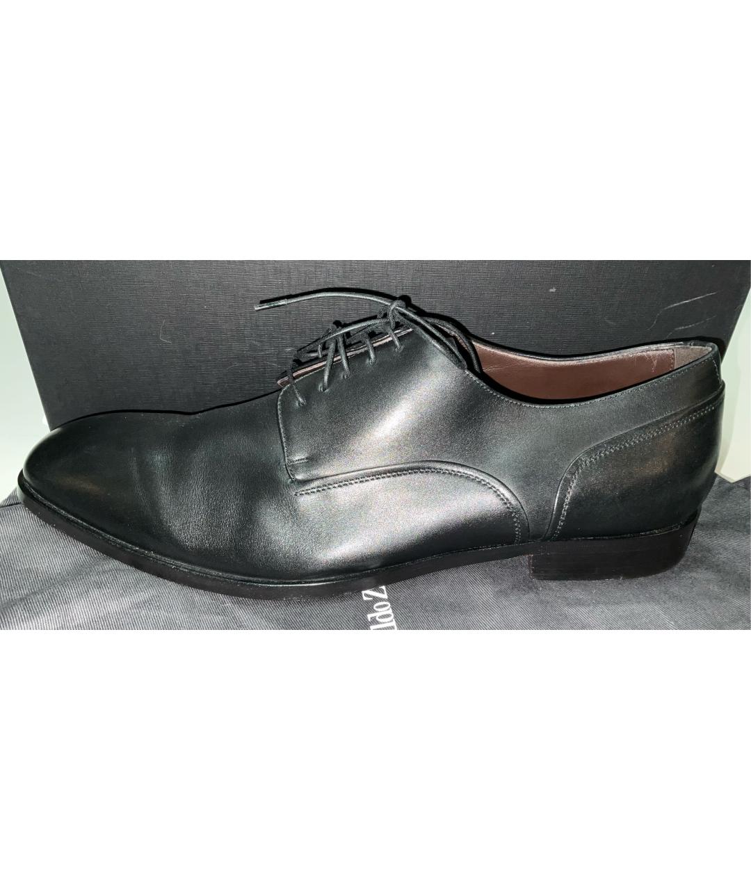 ERMENEGILDO ZEGNA Черные кожаные туфли, фото 5