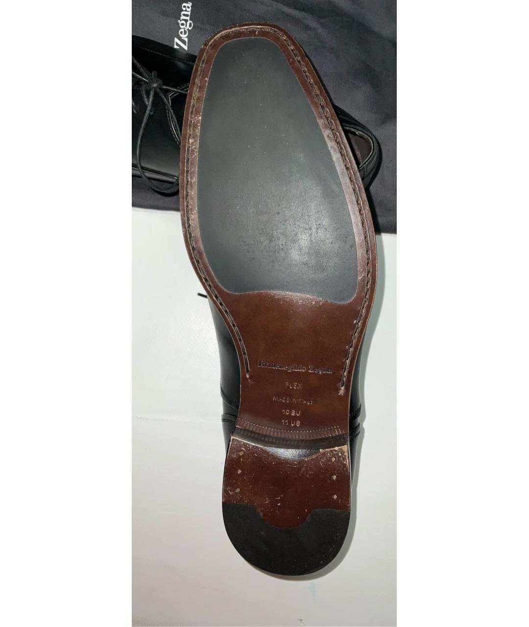 ERMENEGILDO ZEGNA Черные кожаные туфли, фото 4