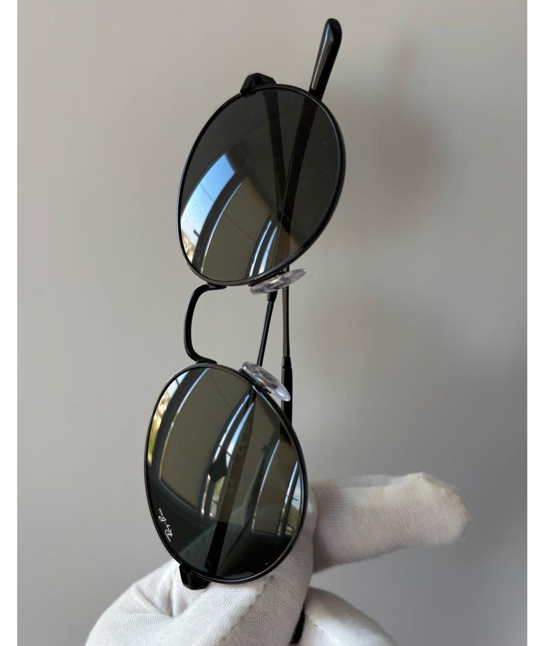 RAY BAN Черные металлические солнцезащитные очки, фото 6