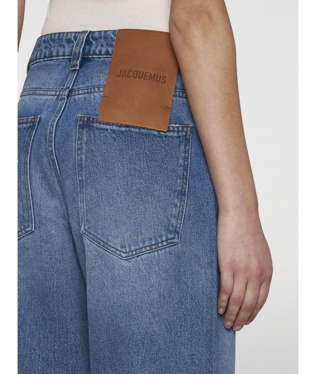 JACQUEMUS Синие хлопковые прямые джинсы, фото 4
