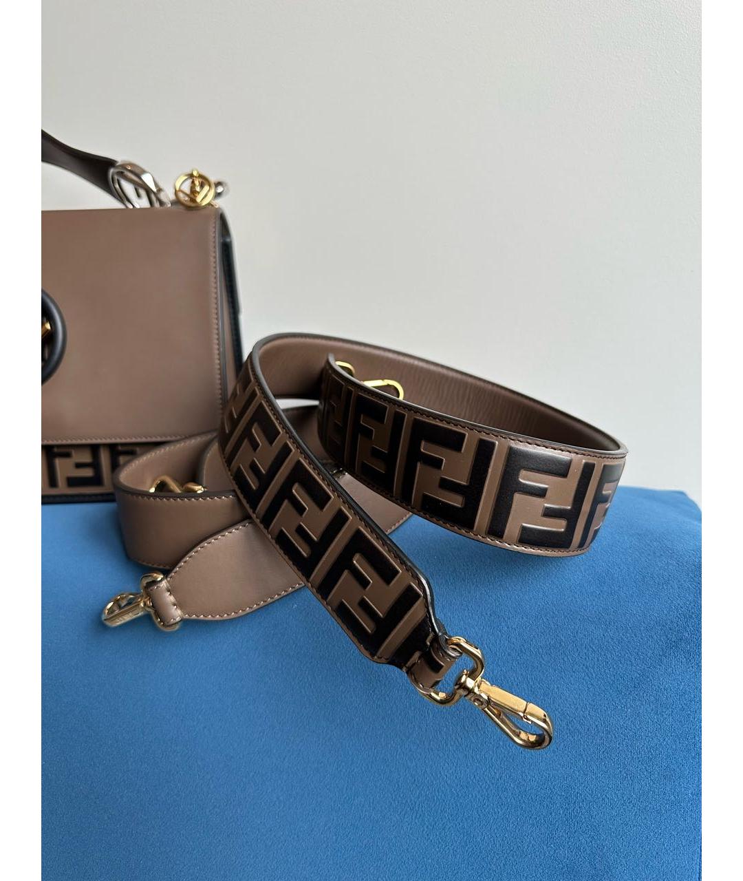 FENDI Коричневая кожаная сумка через плечо, фото 4