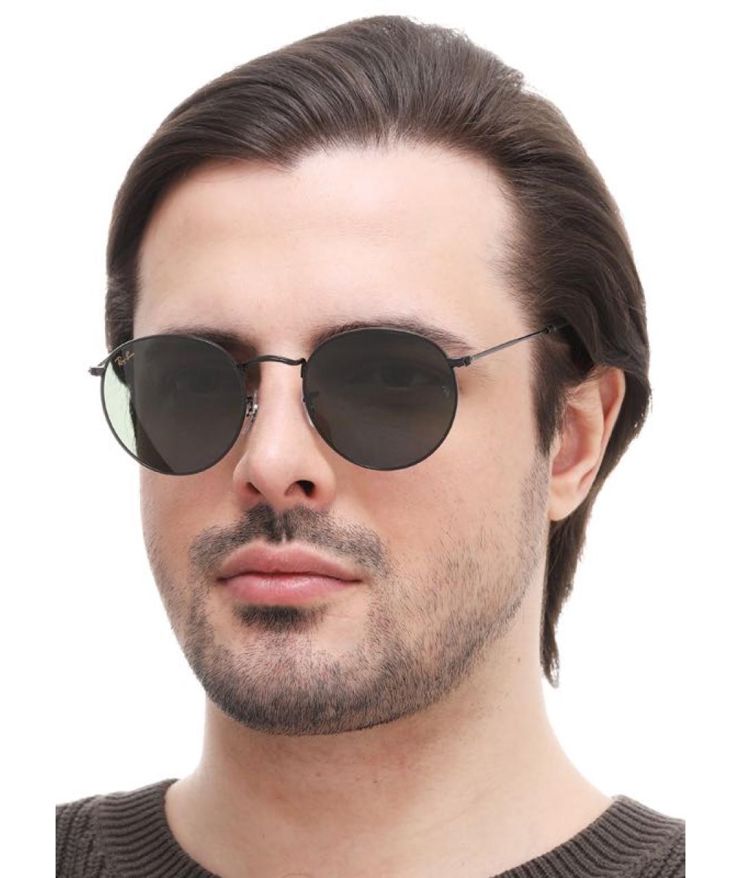 RAY BAN Черные металлические солнцезащитные очки, фото 6