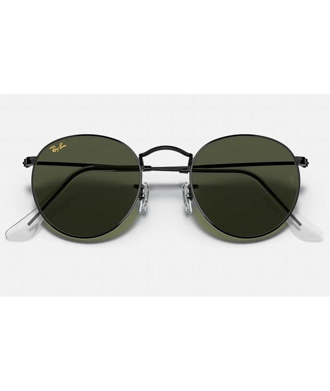 RAY BAN Черные металлические солнцезащитные очки, фото 2