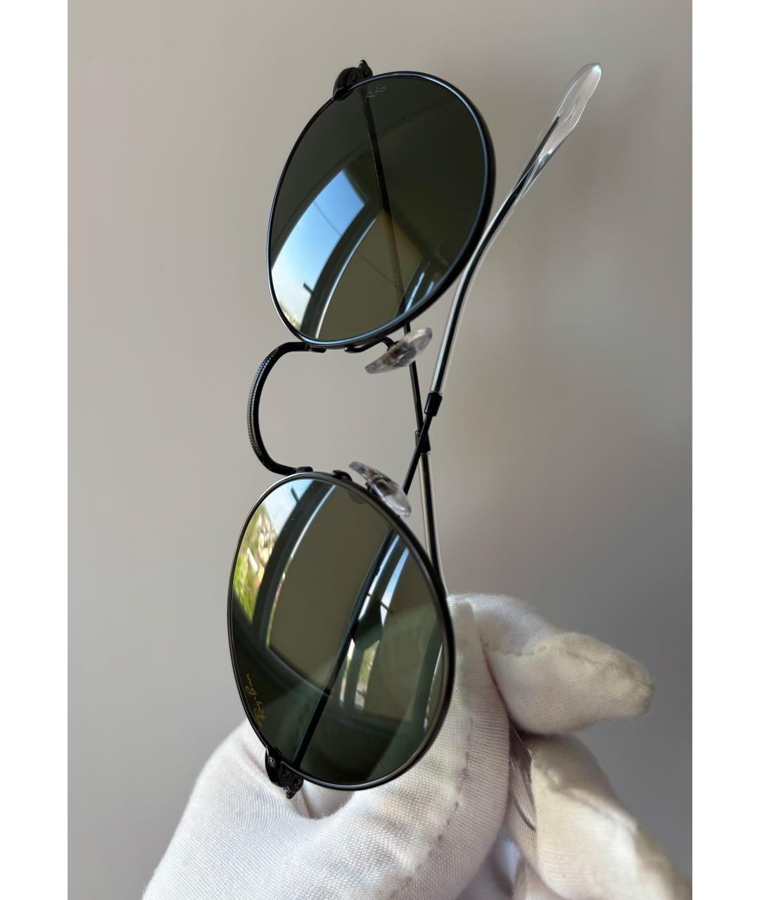 RAY BAN Черные металлические солнцезащитные очки, фото 5