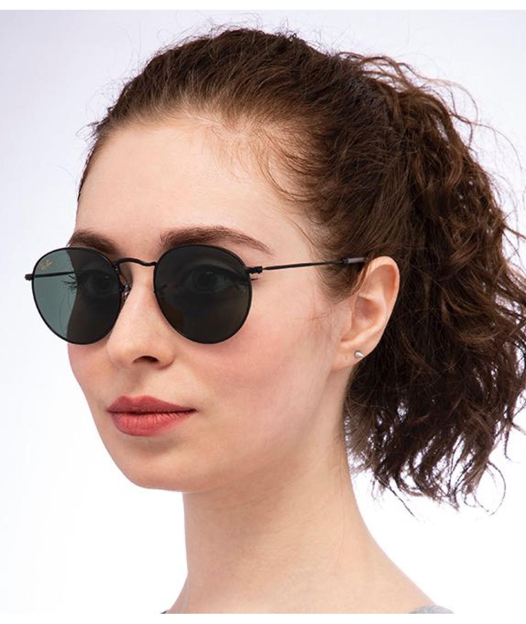 RAY BAN Черные металлические солнцезащитные очки, фото 7