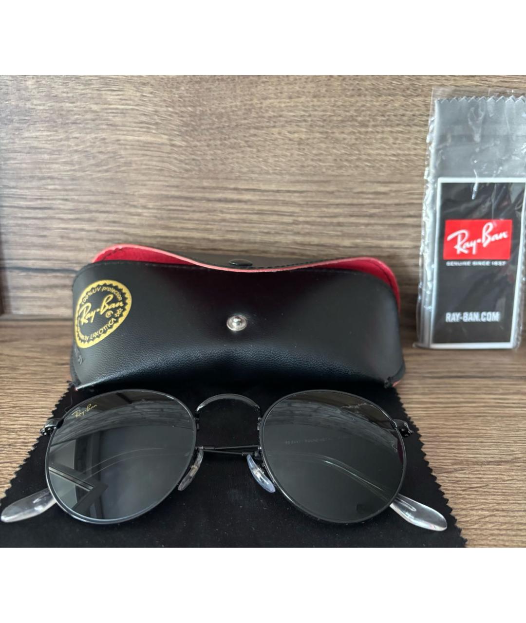 RAY BAN Черные металлические солнцезащитные очки, фото 3