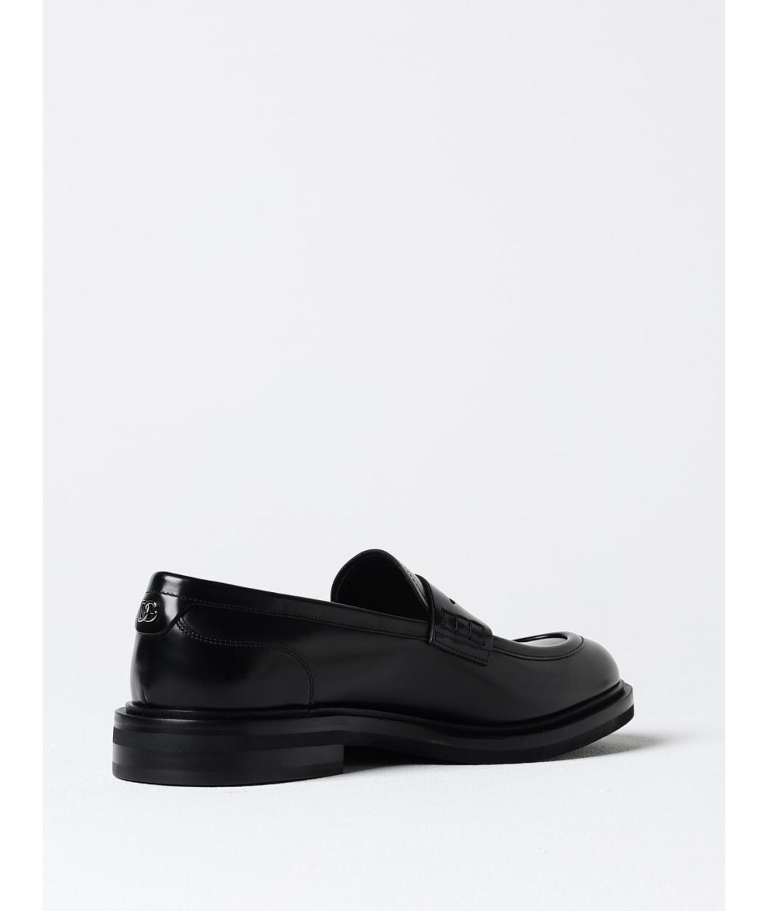 DOLCE&GABBANA Черные кожаные лоферы, фото 3