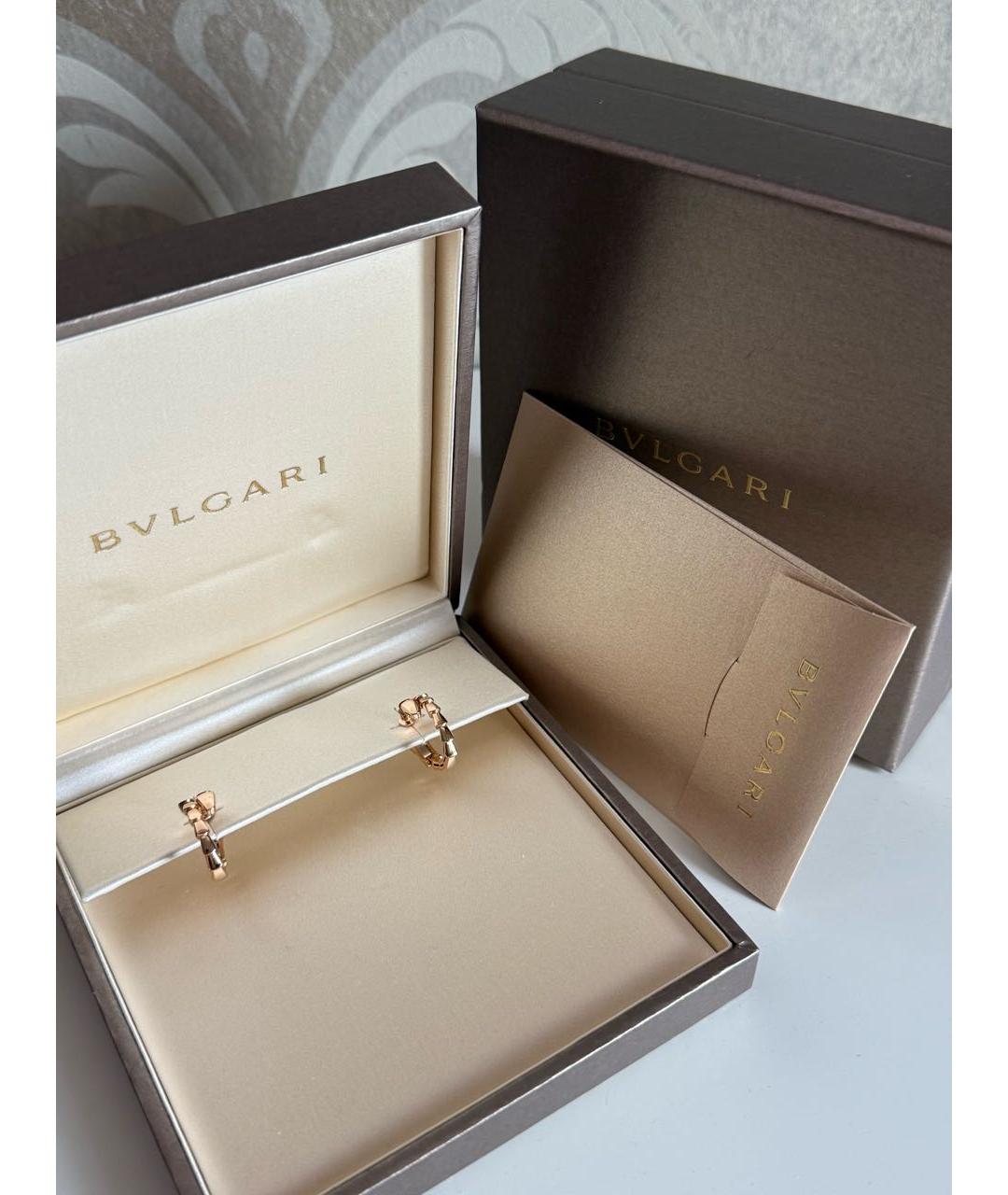 BVLGARI Золотые серьги из розового золота, фото 4
