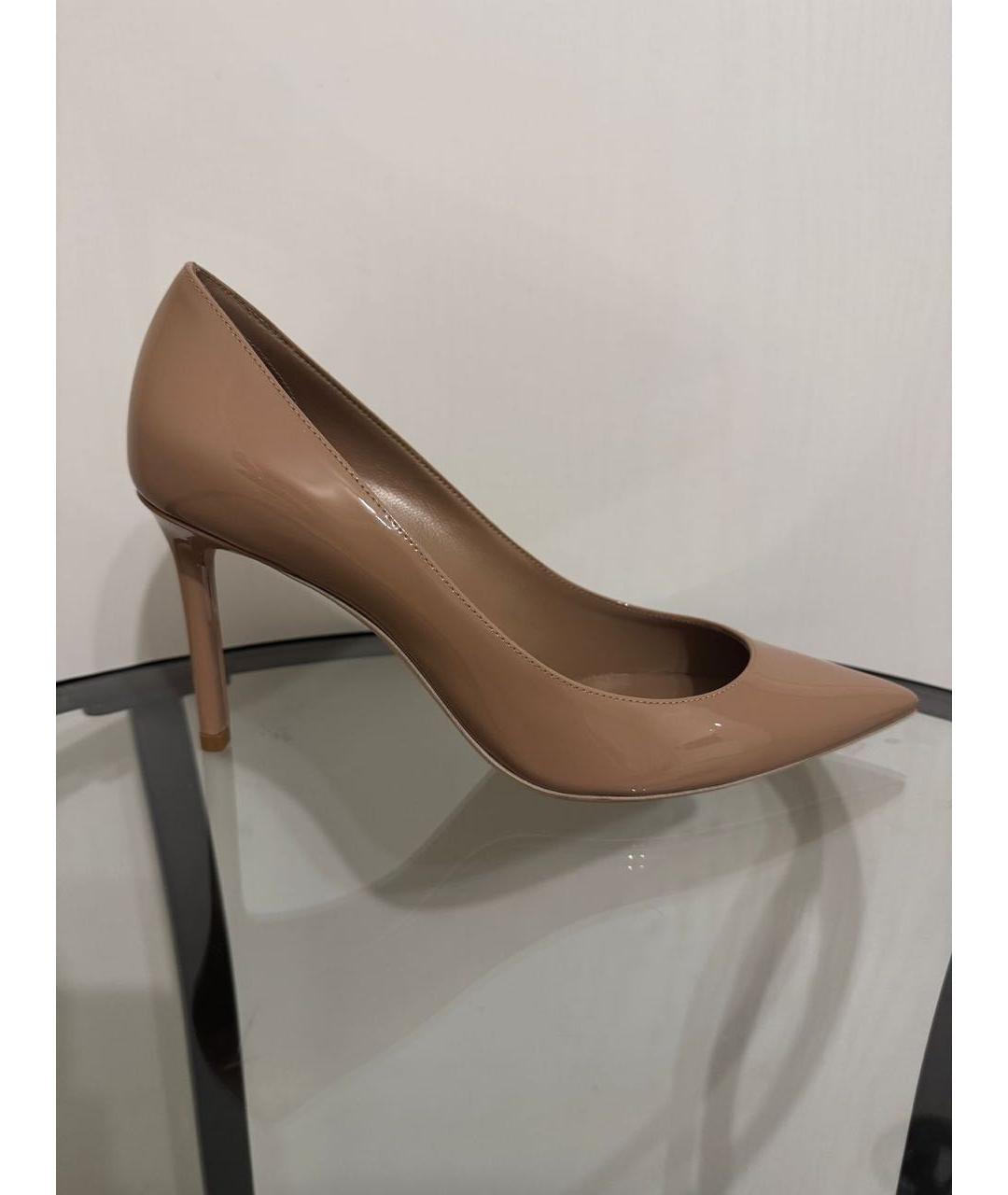 SAINT LAURENT Бежевые туфли из лакированной кожи, фото 9
