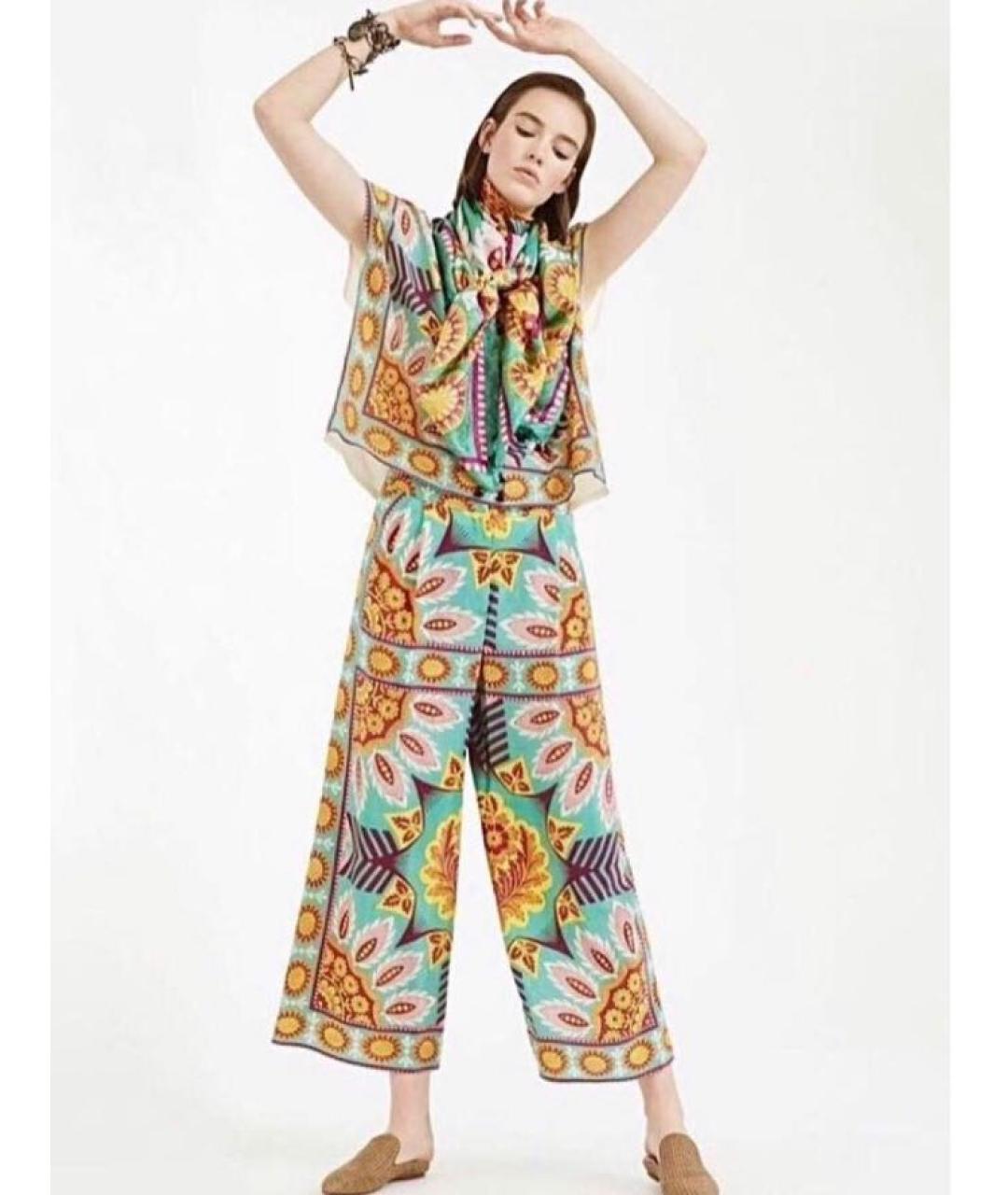 WEEKEND MAX MARA Мульти шелковые брюки широкие, фото 2