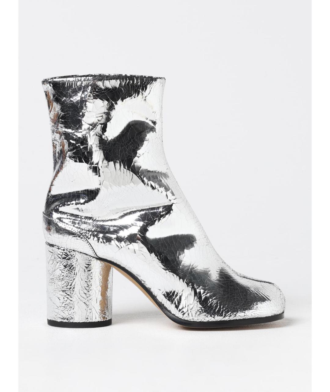 MAISON MARGIELA Серебряные кожаные ботильоны, фото 5