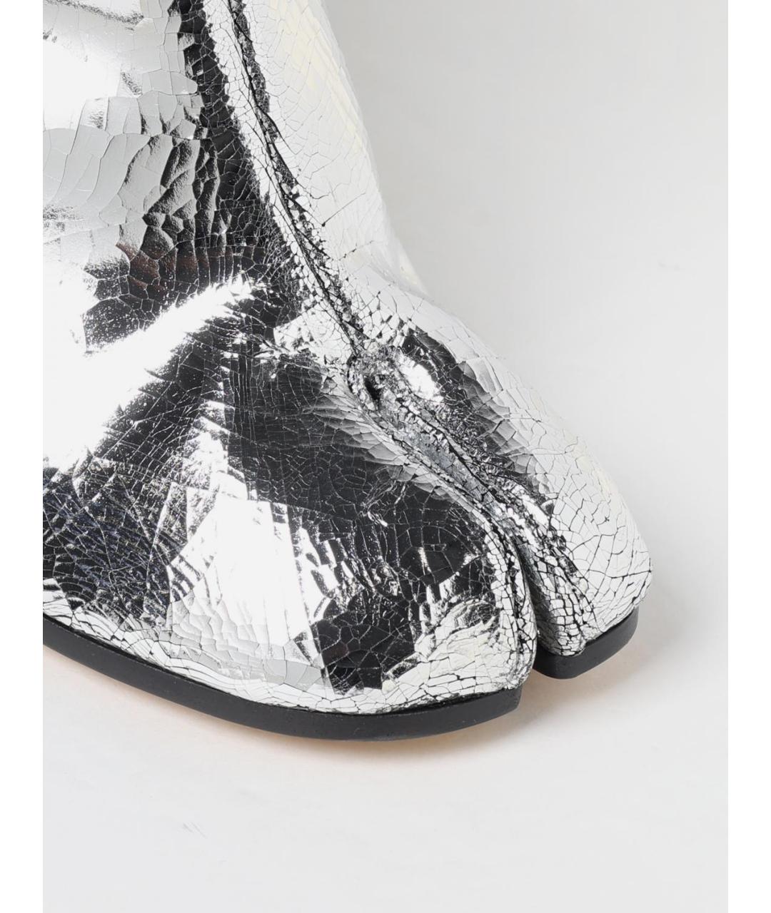 MAISON MARGIELA Серебряные кожаные ботильоны, фото 4