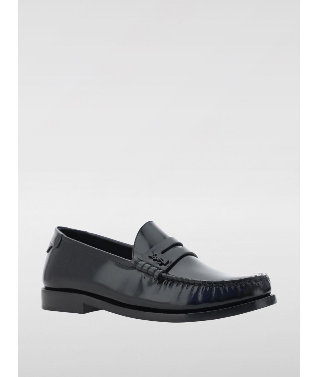 SAINT LAURENT Черные лоферы из лакированной кожи, фото 2