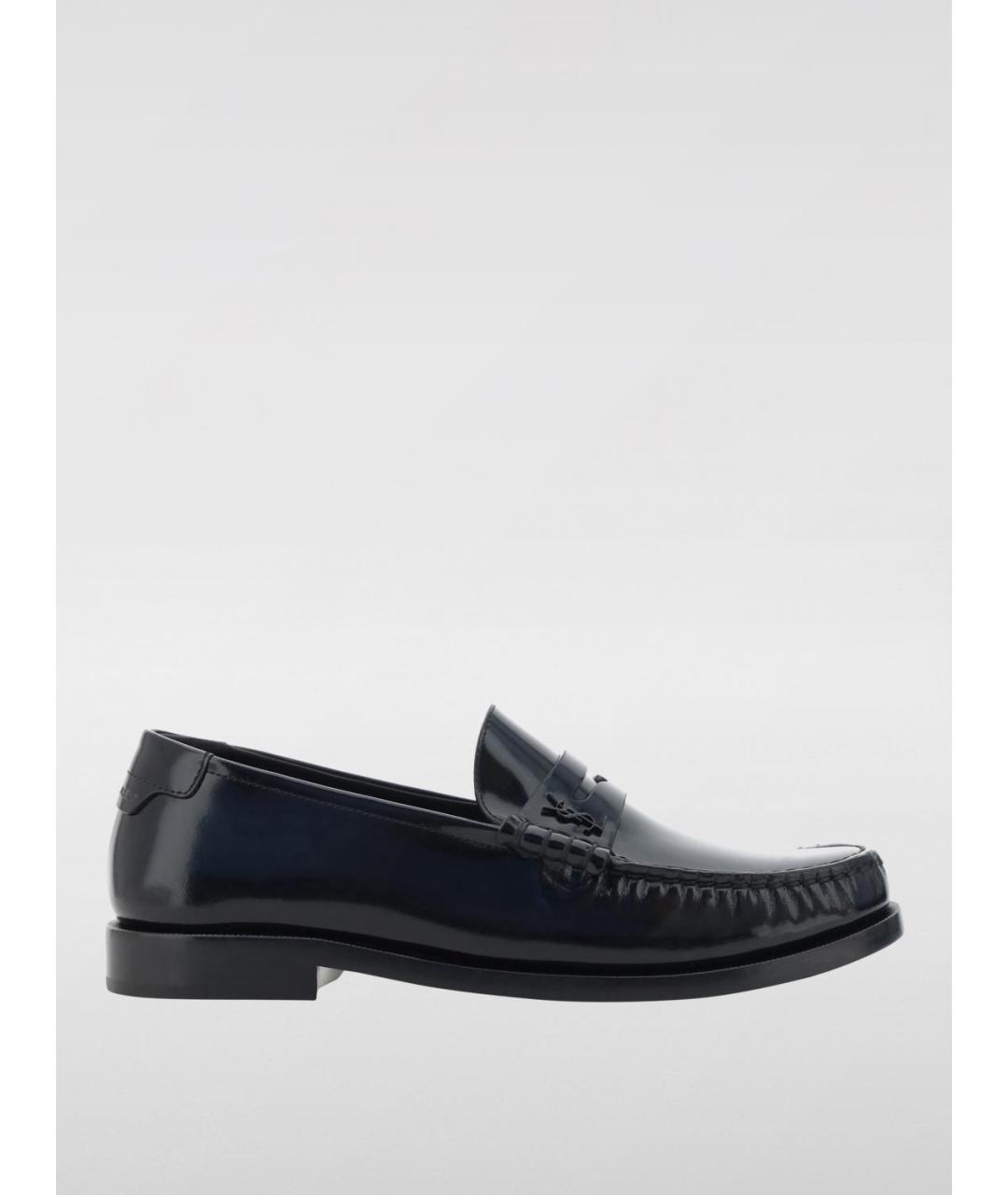 SAINT LAURENT Черные лоферы из лакированной кожи, фото 4