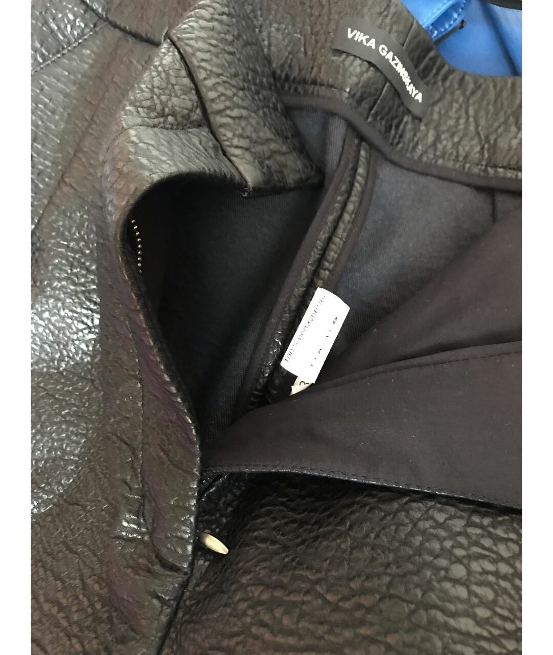 VIKA GAZINSKAYA Черные полиуретановые брюки широкие, фото 4