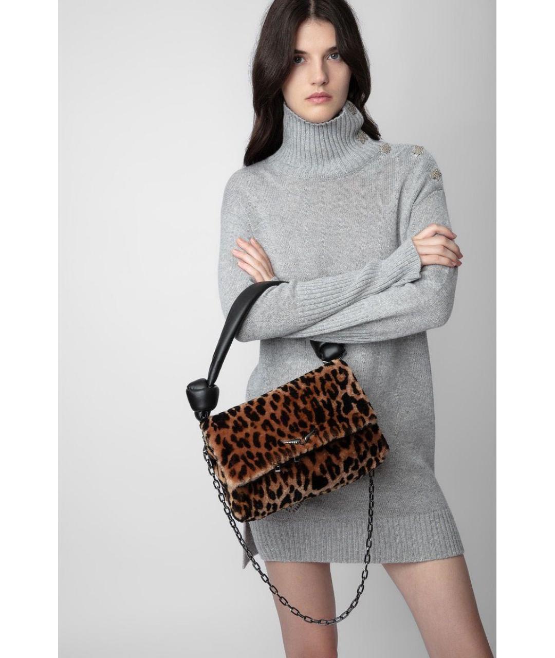 ZADIG & VOLTAIRE Коричневая кожаная сумка с короткими ручками, фото 2