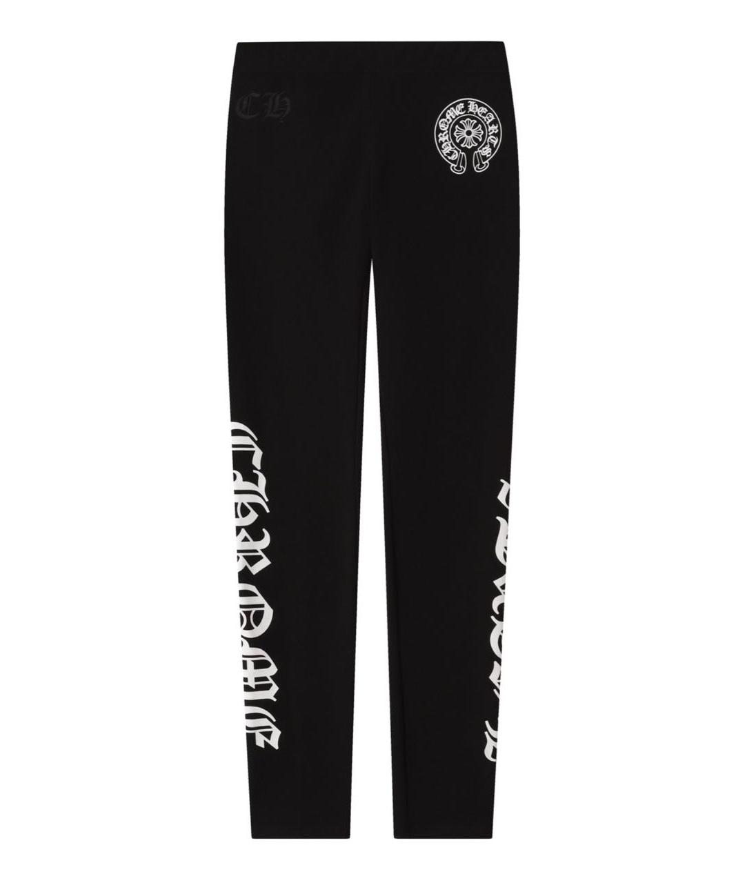 CHROME HEARTS Черные хлопко-эластановые леггинсы и велосипедки, фото 1