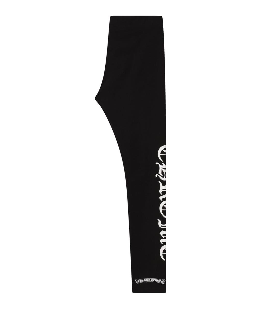 CHROME HEARTS Черные хлопко-эластановые леггинсы и велосипедки, фото 3
