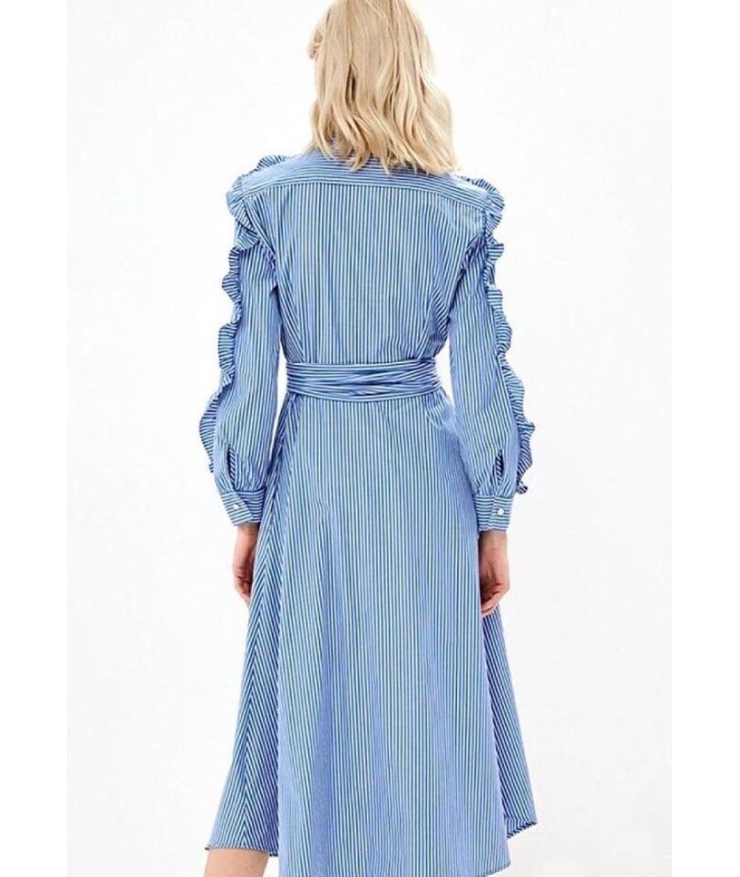 WEEKEND MAX MARA Голубое хлопковое повседневное платье, фото 3