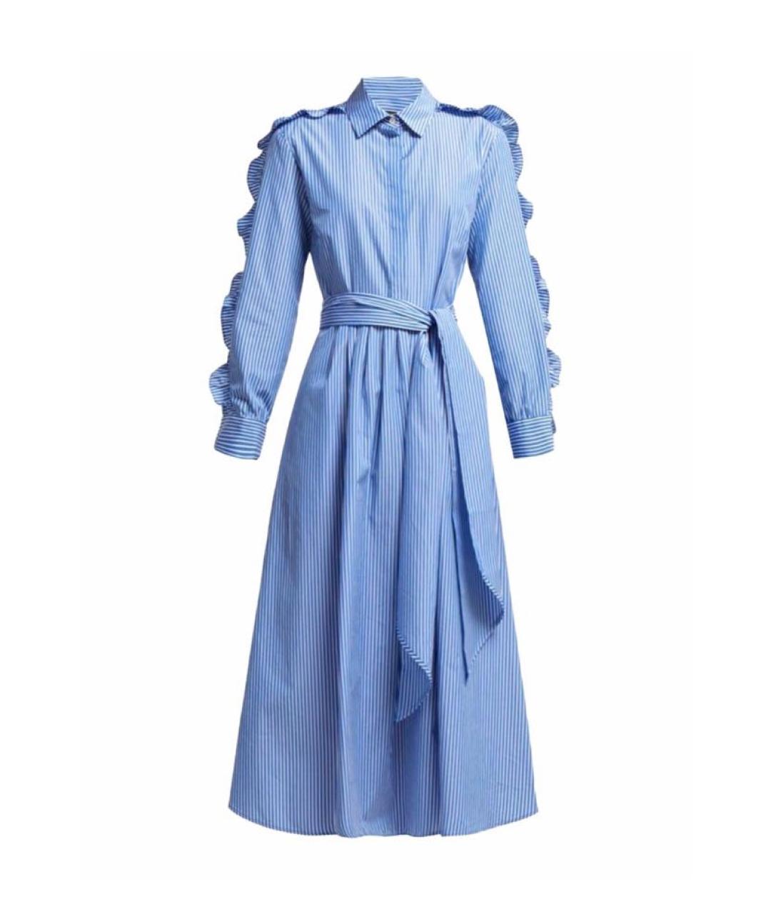 WEEKEND MAX MARA Голубое хлопковое повседневное платье, фото 1