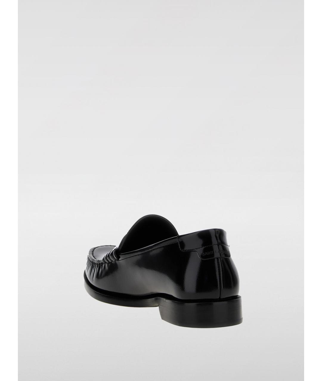 SAINT LAURENT Черные лоферы из лакированной кожи, фото 2