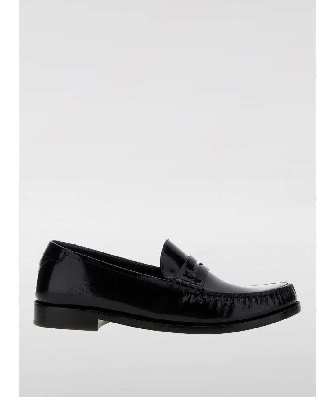 SAINT LAURENT Черные лоферы из лакированной кожи, фото 5