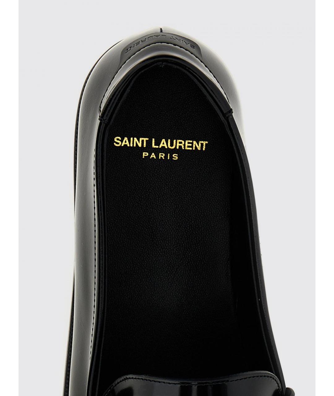 SAINT LAURENT Черные лоферы из лакированной кожи, фото 4